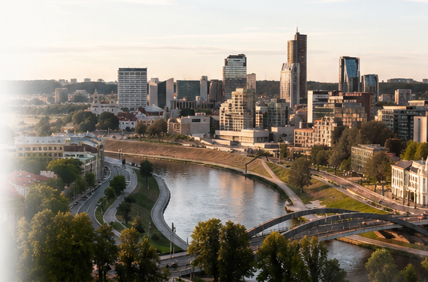 Vilnius city visual representing the 10Batch company location.