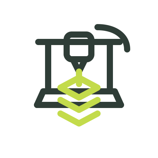 Additive manufacturing context icon.